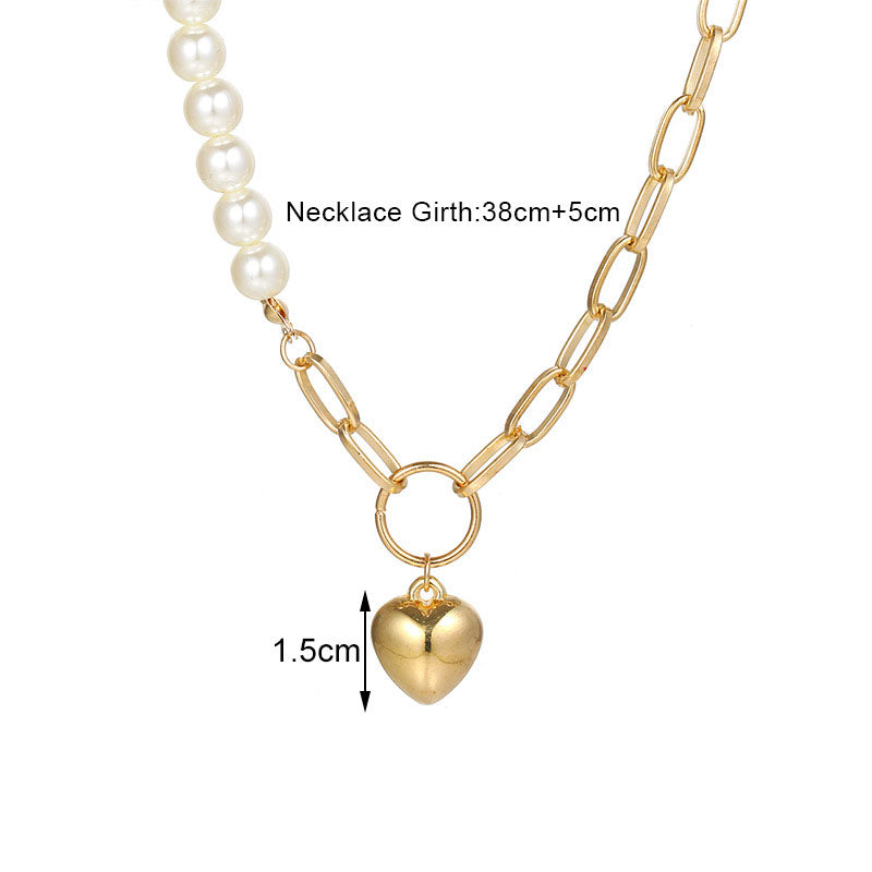 Pre Order:  Heart-Shaped Pearl Collarbone Necklace