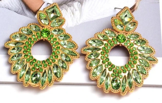 Pre Order:  Rhinestone Wreath Drop Earrings