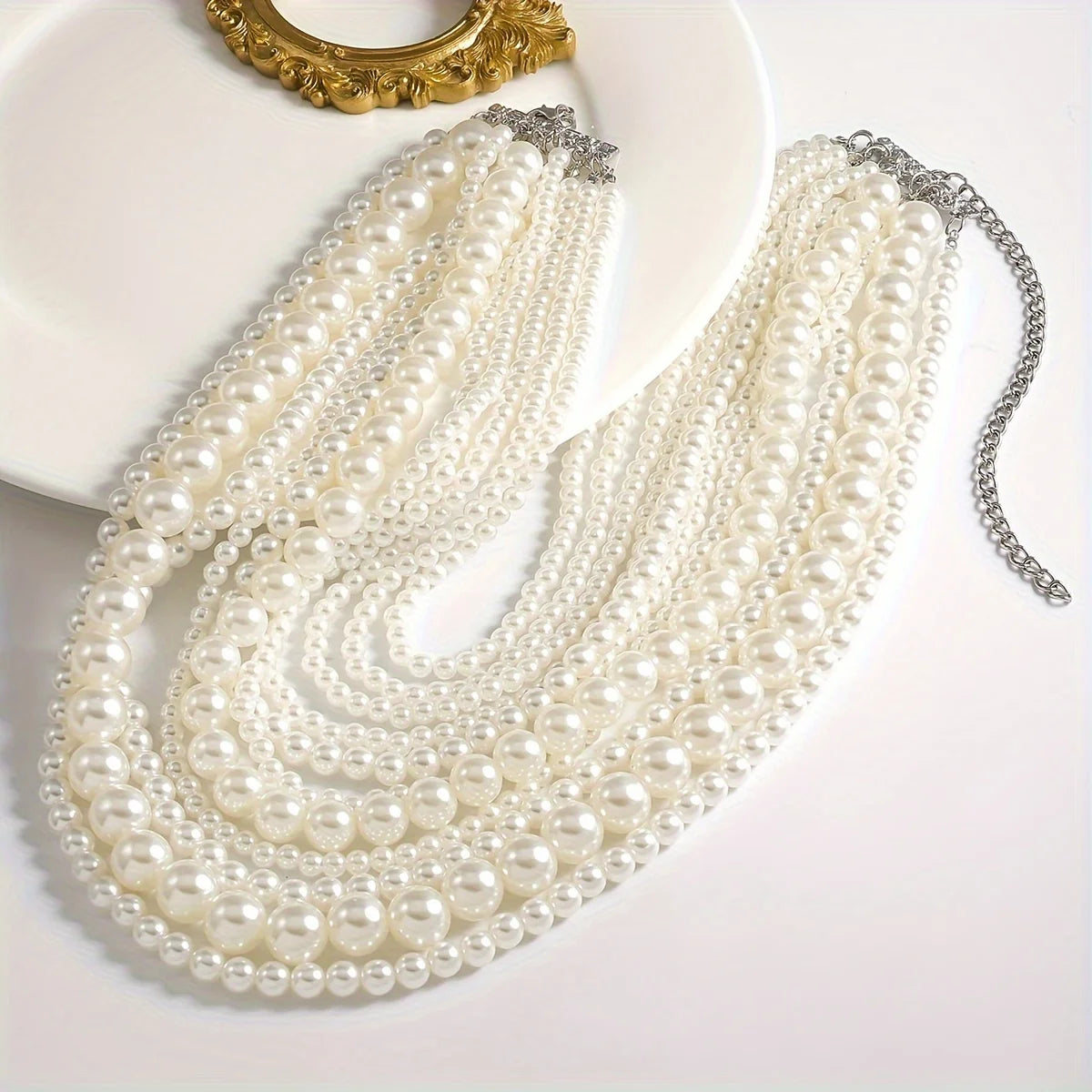 Pre Order:  Elegant Multilayer Faux Pearl Necklace