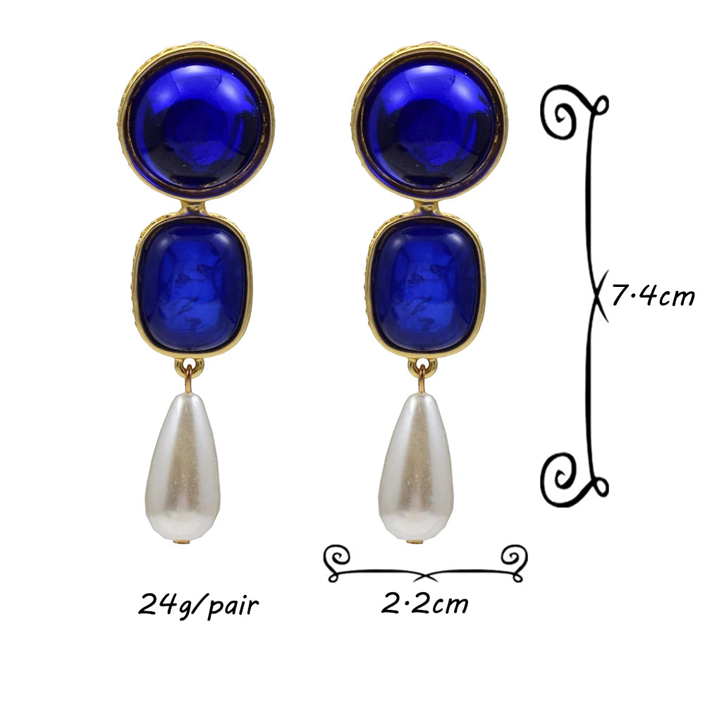 Pre Order:  Colored Resin Faux Pearl Earrings