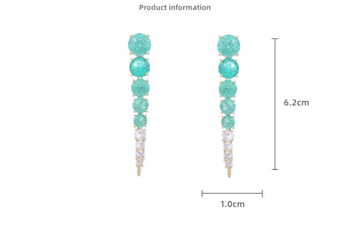 Pre Order:  Ice Cracked Zircon Long Earrings