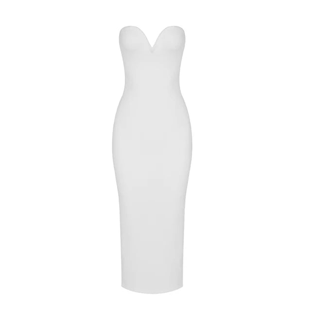 Sweetheart Neckline Strapless Midi Dress