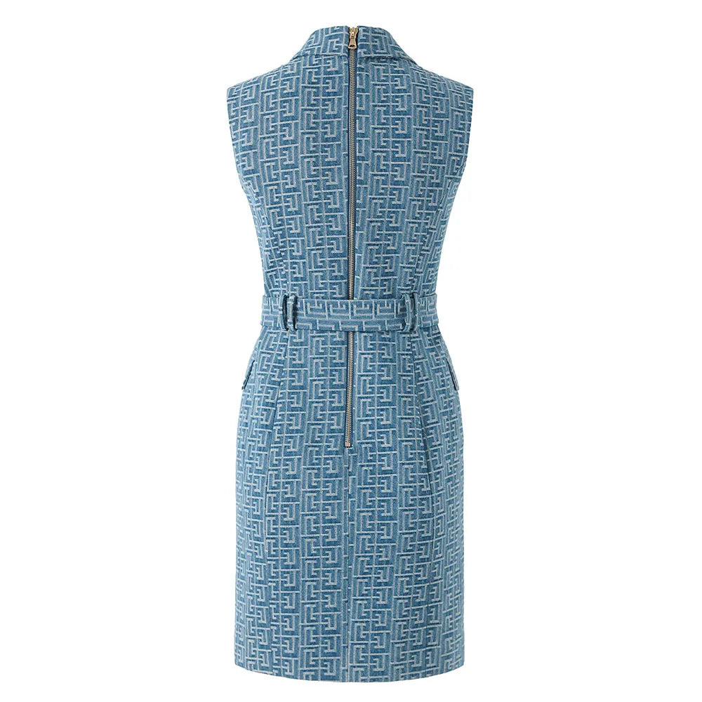 Pre Order:  Blue Sleeveless Vest Dress