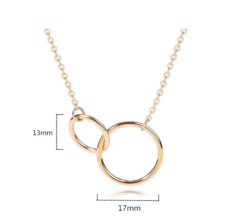 Pre Order:  Double Ring Plated Silver Necklace