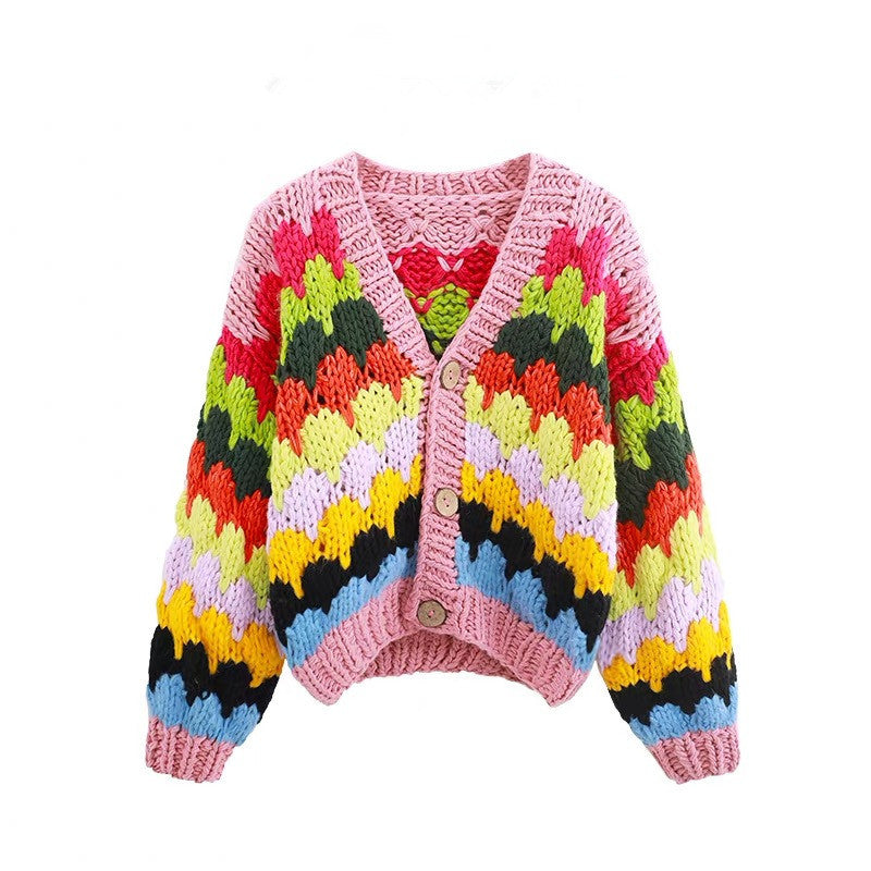 Colorful Bohemian Handmade Bulky Cardigan