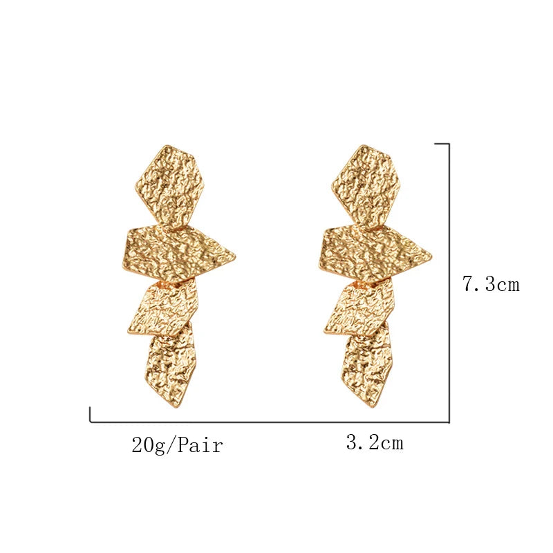 Pre Order:  Linked Textured Chips Earrings