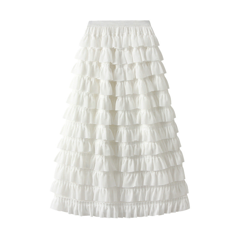 Pre Order:  Multilayer Ruffled Midi Cake Skirt