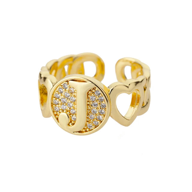 Pre Order:  Alphabet Gold Plated Resizable Ring