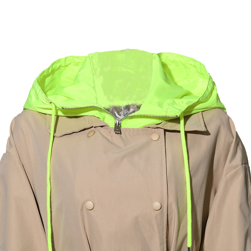 Pre Order:  Neon Hoodie Belted Coat