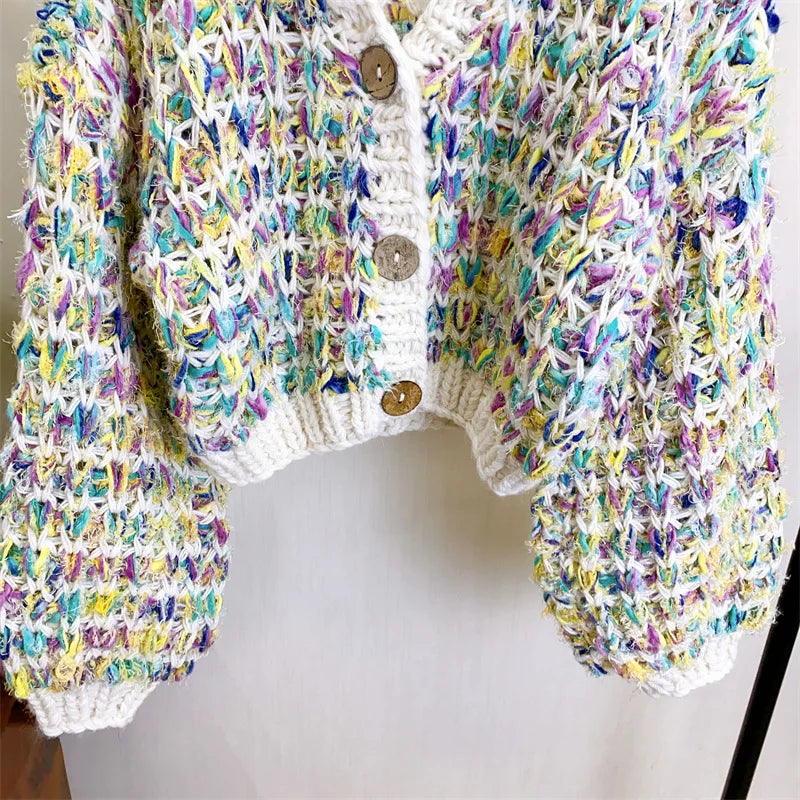 Pre Order:  Multicolor Chunky Knitted Cardigan