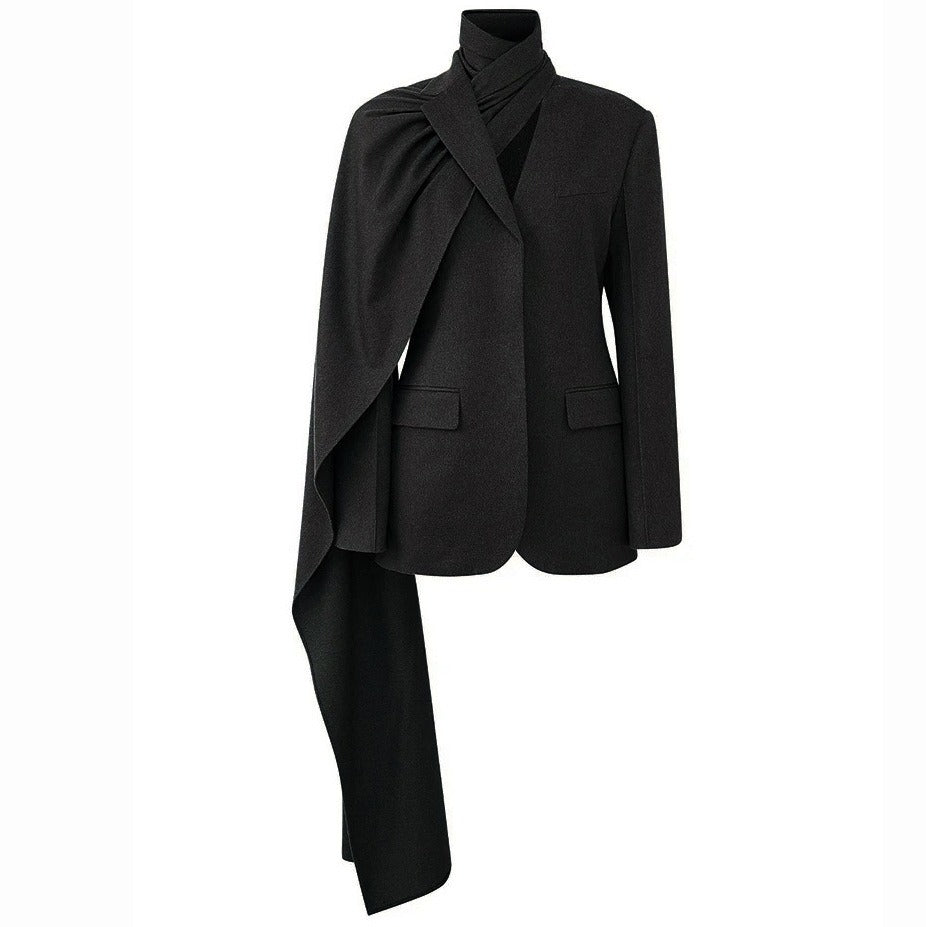 Scarf Collar Suit Blazer