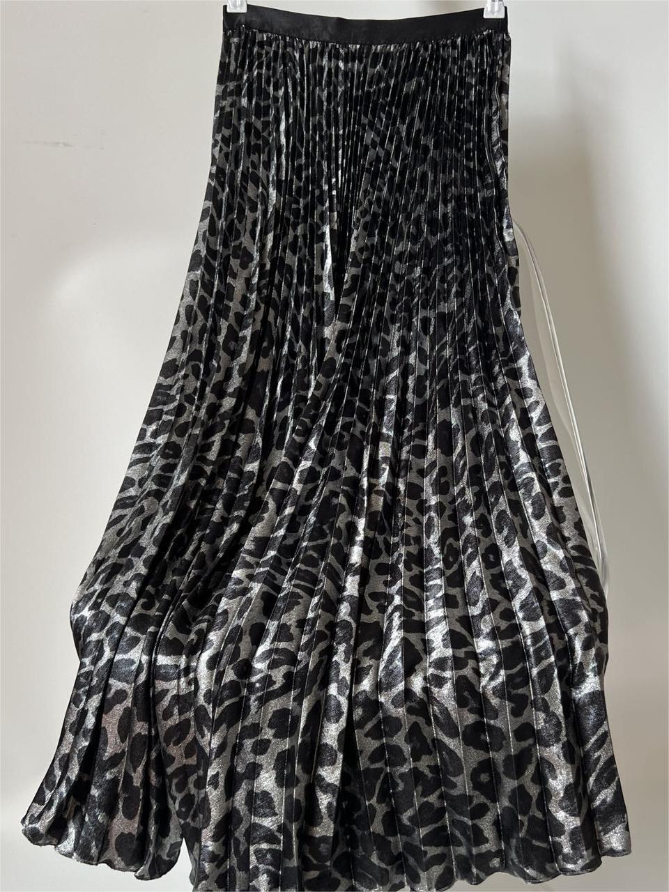 Pre Order:  Metallic Light Leopard Print High Waisted Skirt