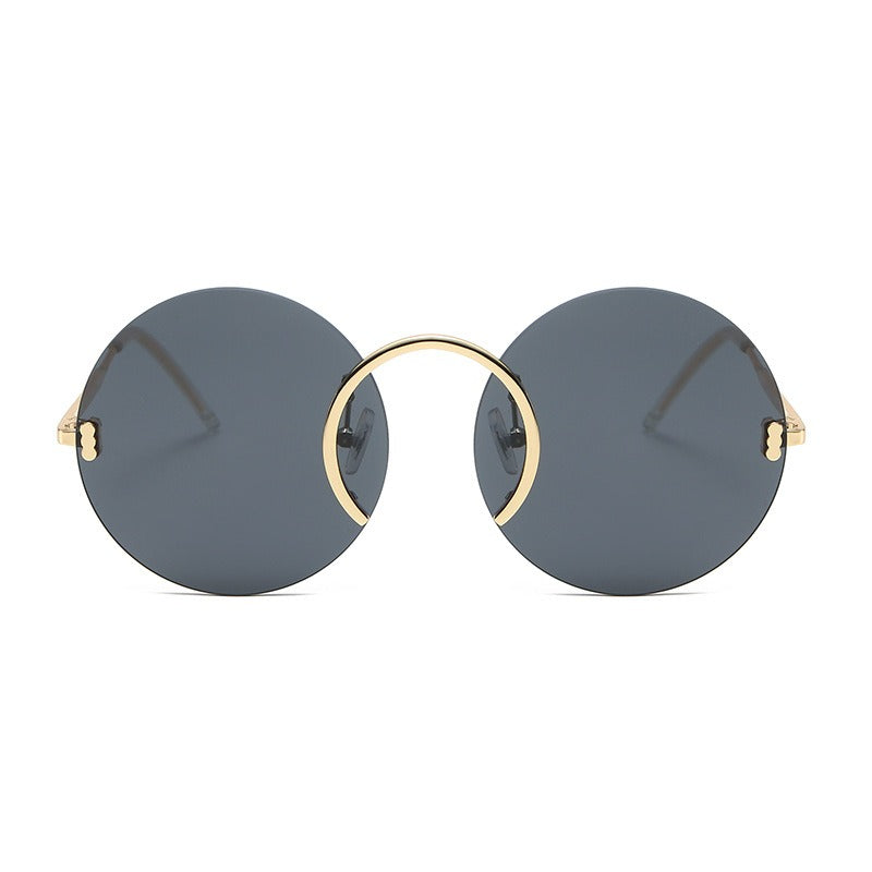 Round Frame Rimless UV400 Sunglasses