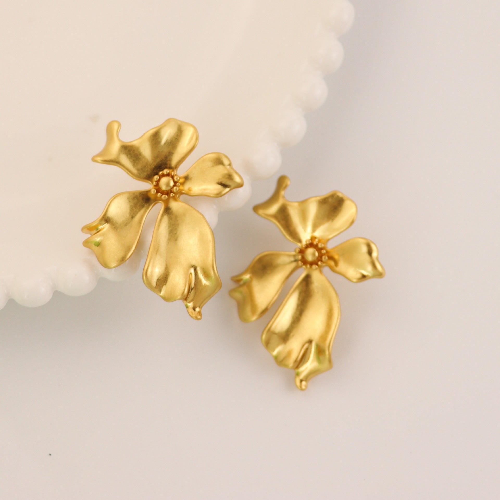 Pre Order:  Exaggerated Irregular Petals Flower Earrings