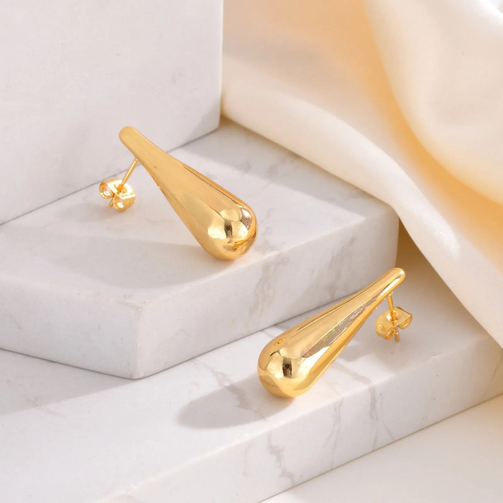 Pre Order:  Stainless Steel Waterdrop Gold Plated Earrings