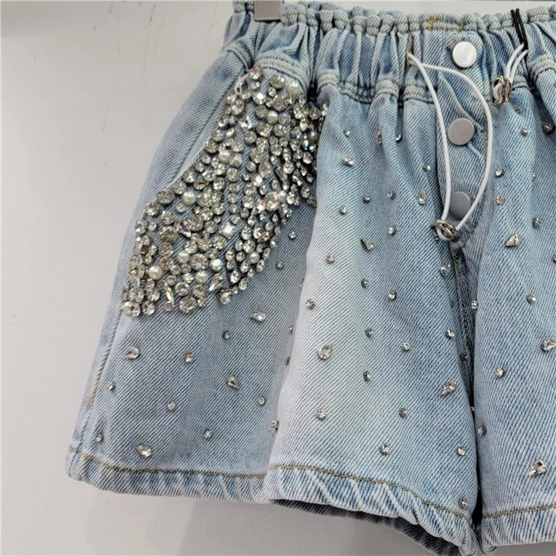 Pre Order:  Vintage Diamond High Waist Denim Shorts