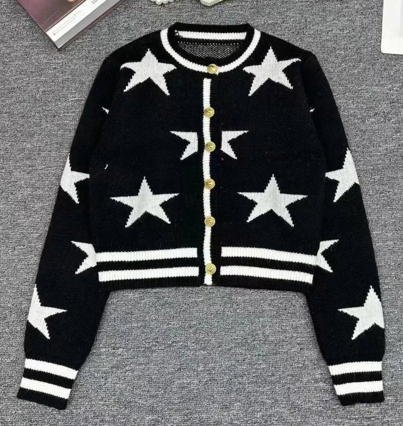 Pre Order:  Stars Stripes Knitted Cardigan