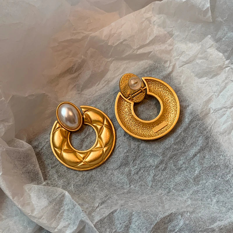 Pre Order:  Faux Pearls Gold Plated Earrings