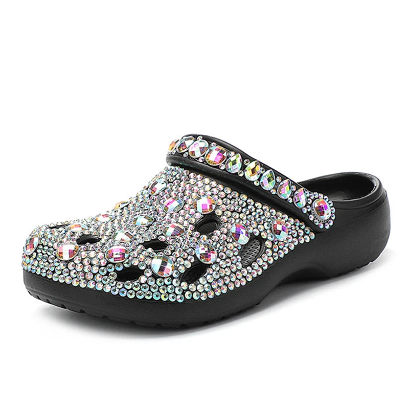 Pre Order:  Solid Rhinestones Mule Sandals