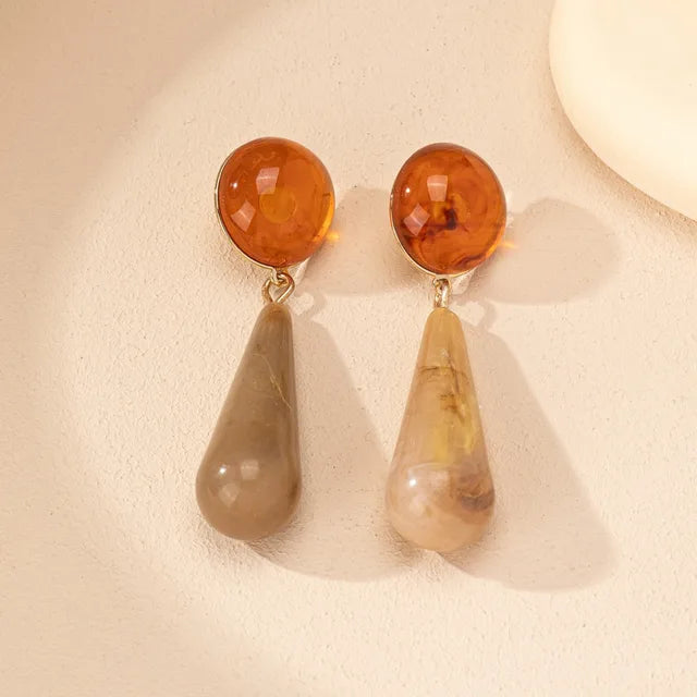 Pre Order: Resin Geometric Irregular Water Drop Acrylic Earrings