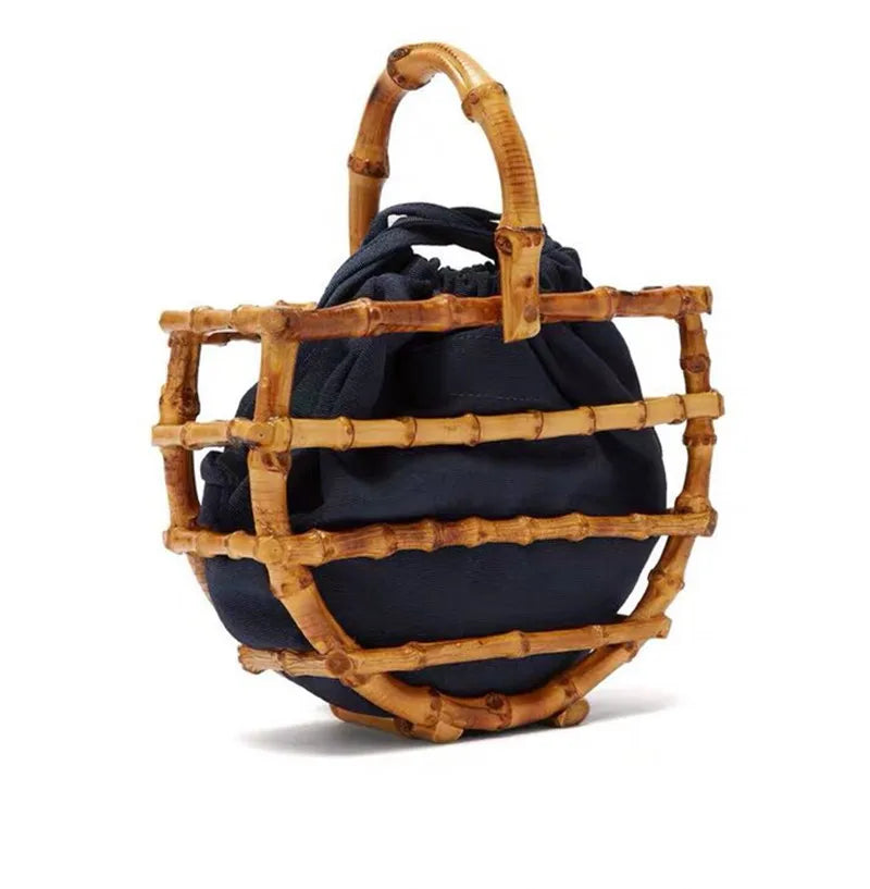 Pre Order:  Handmade Tassel Bamboo Knot Bucket Handbag