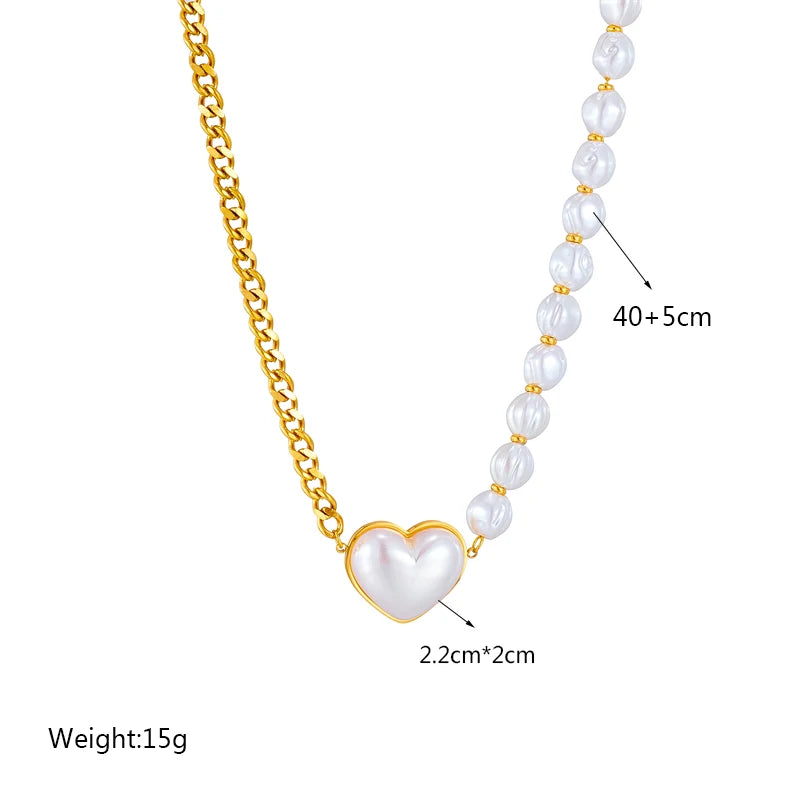 Pre Order:  White Heart Bead Chain Necklace