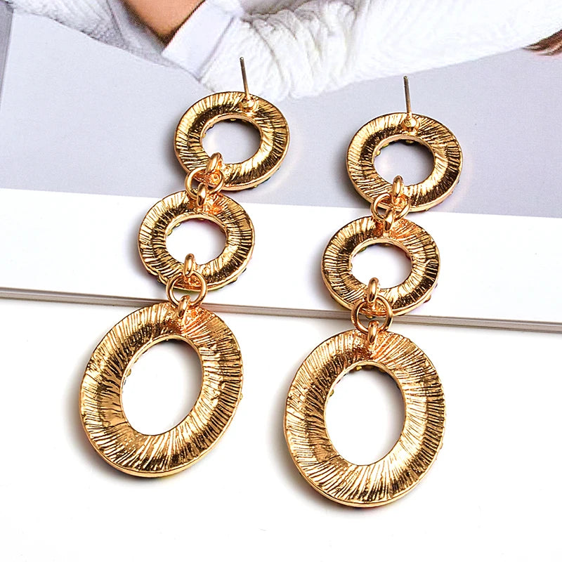 Pre Order:  Triple Hoops Dangle Earrings