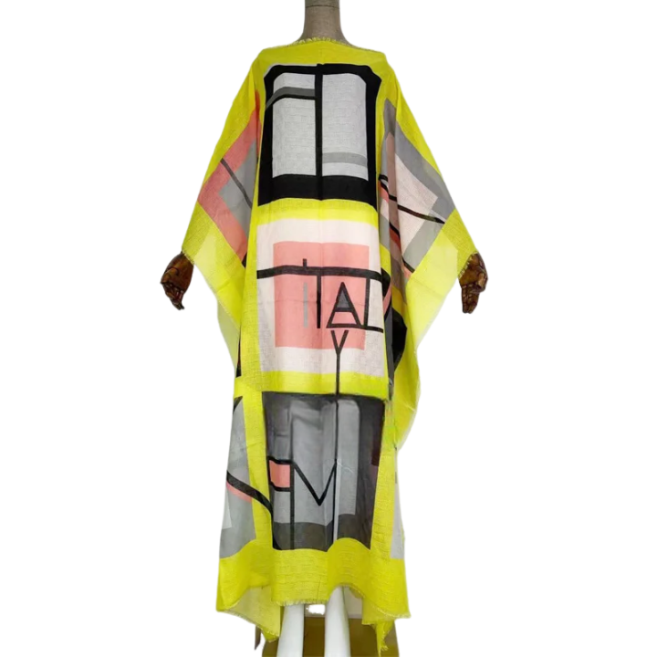 Pre Order: Vibrant Abstract Kaftan Dress - WINI