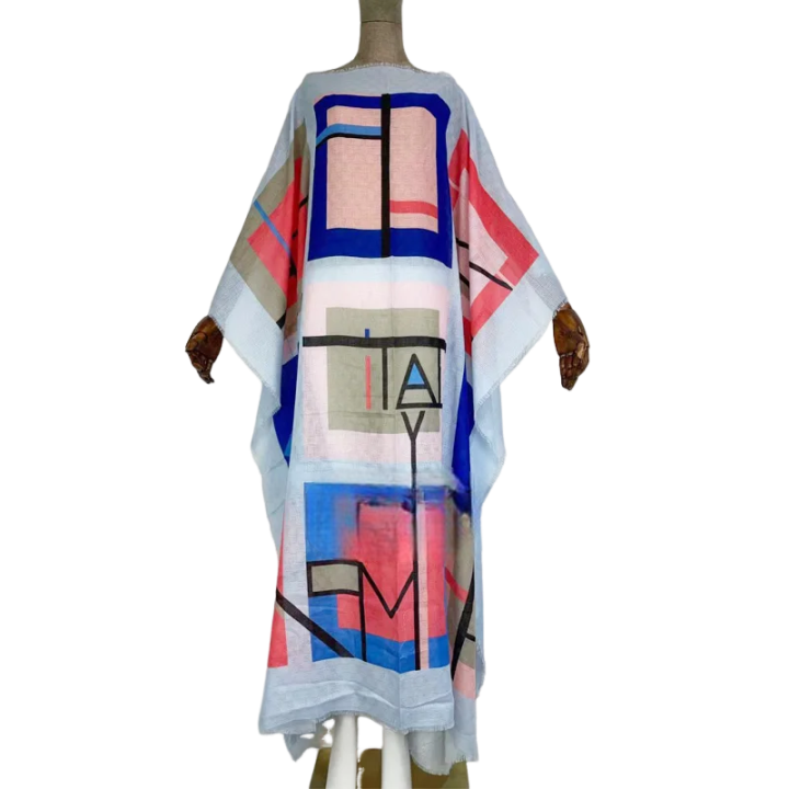 Pre Order: Vibrant Abstract Kaftan Dress - WINI