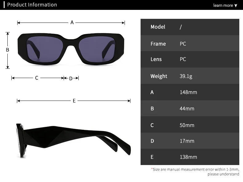 Pre Order:  Square Frame Small Sunglasses