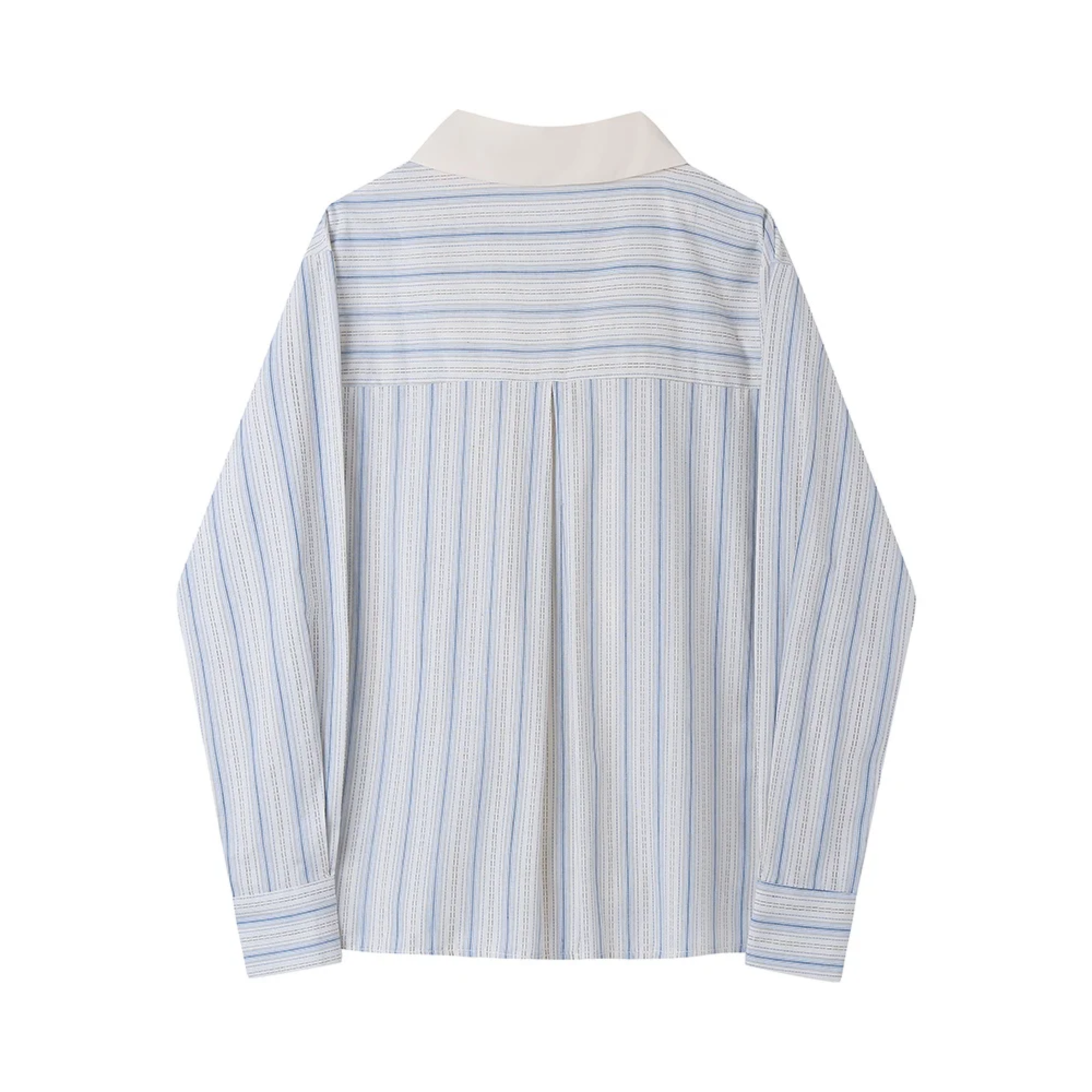 Notched Collar Stripes Shirt