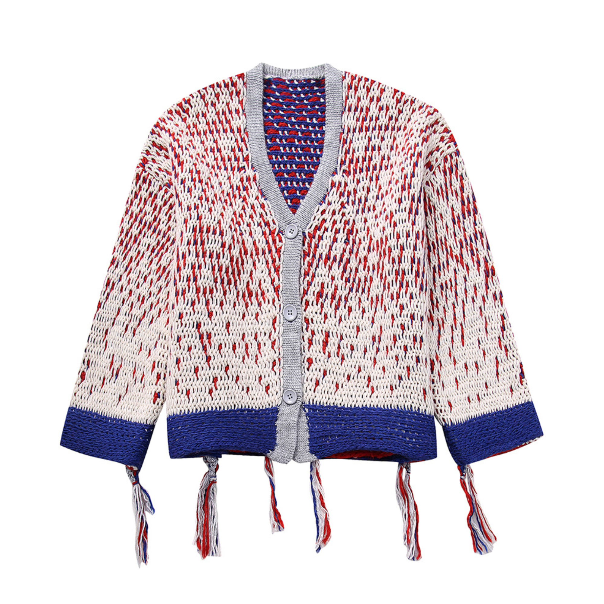 Pre Order:  Reds Whites Blues Tasseled Cardigan