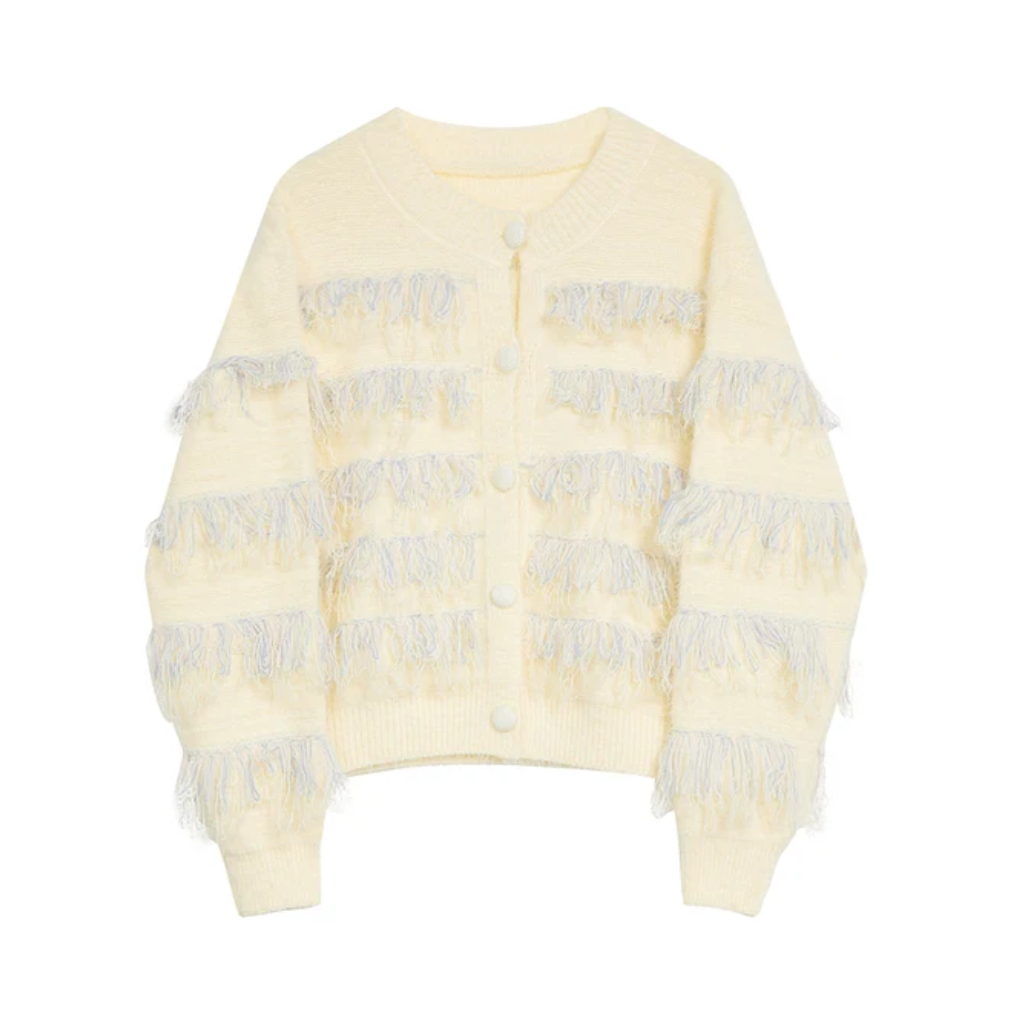 Pre Order:  Tassels Ribbed Edges Cardigan