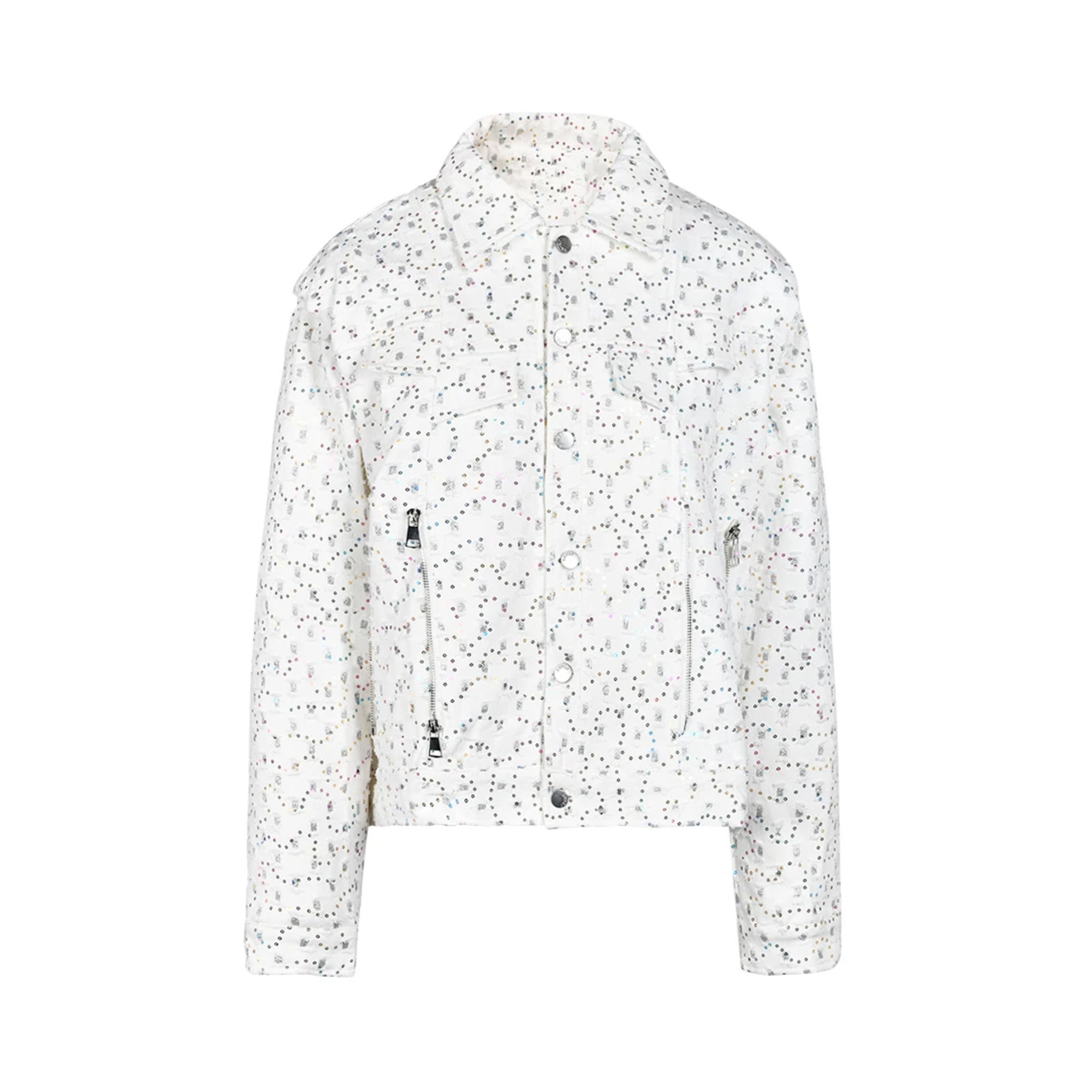 Pre Order:  Sequins Overstitch Deco Denim Jacket