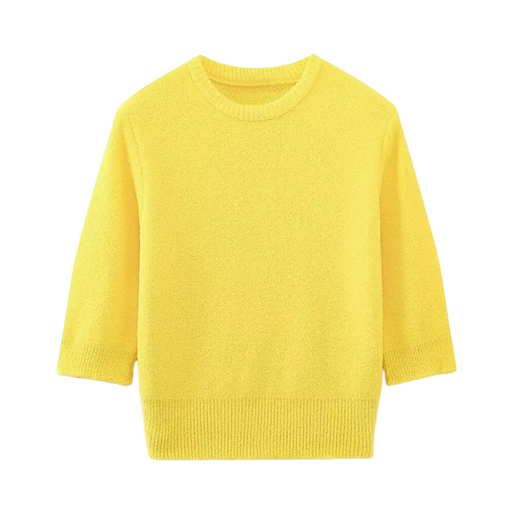 Pre Order:  Ribbed Trim Knitted Cropped Sweater