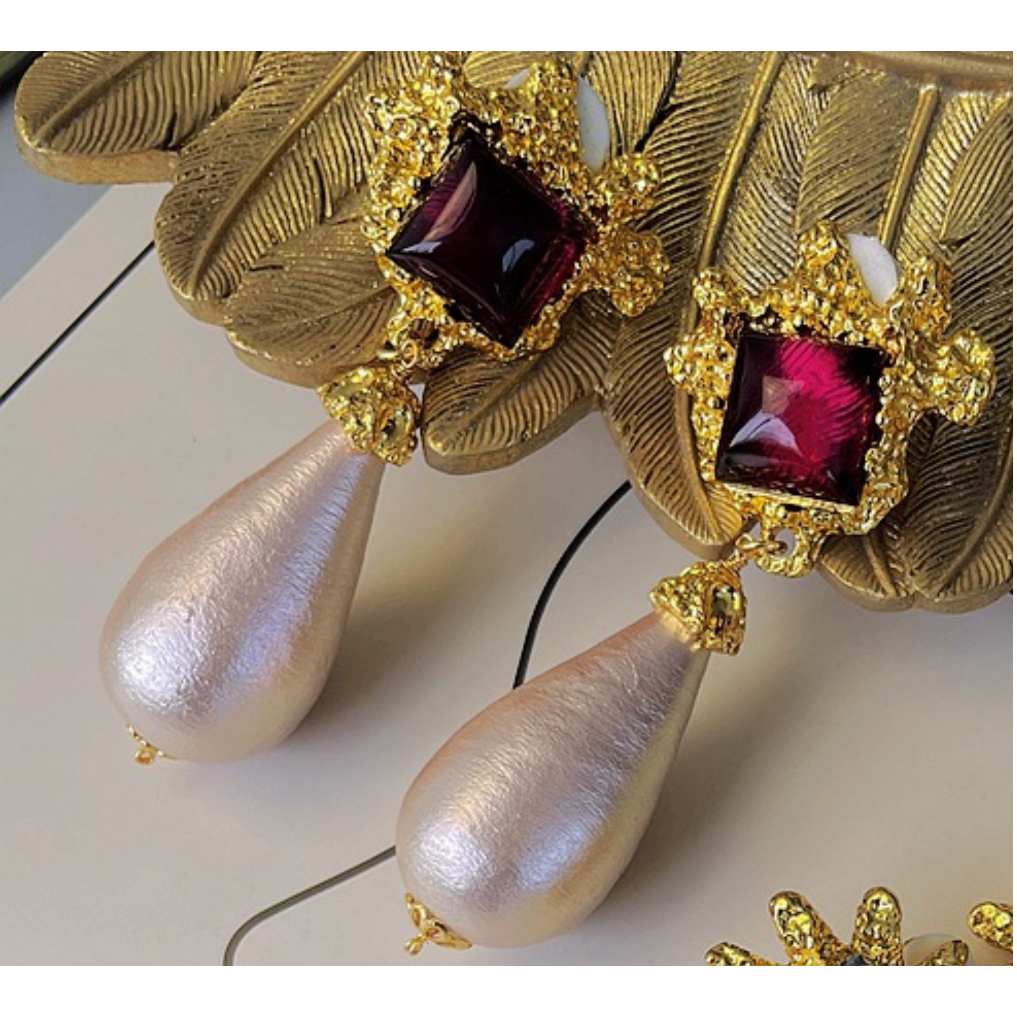 Pre Order:  Crowned Gemstones Dangling Earrings