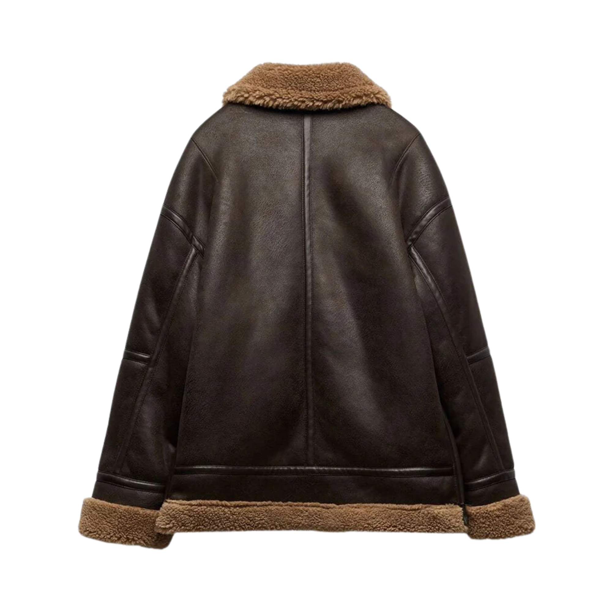 Pre Order:  Off-Center Zip Faux Leather Jacket