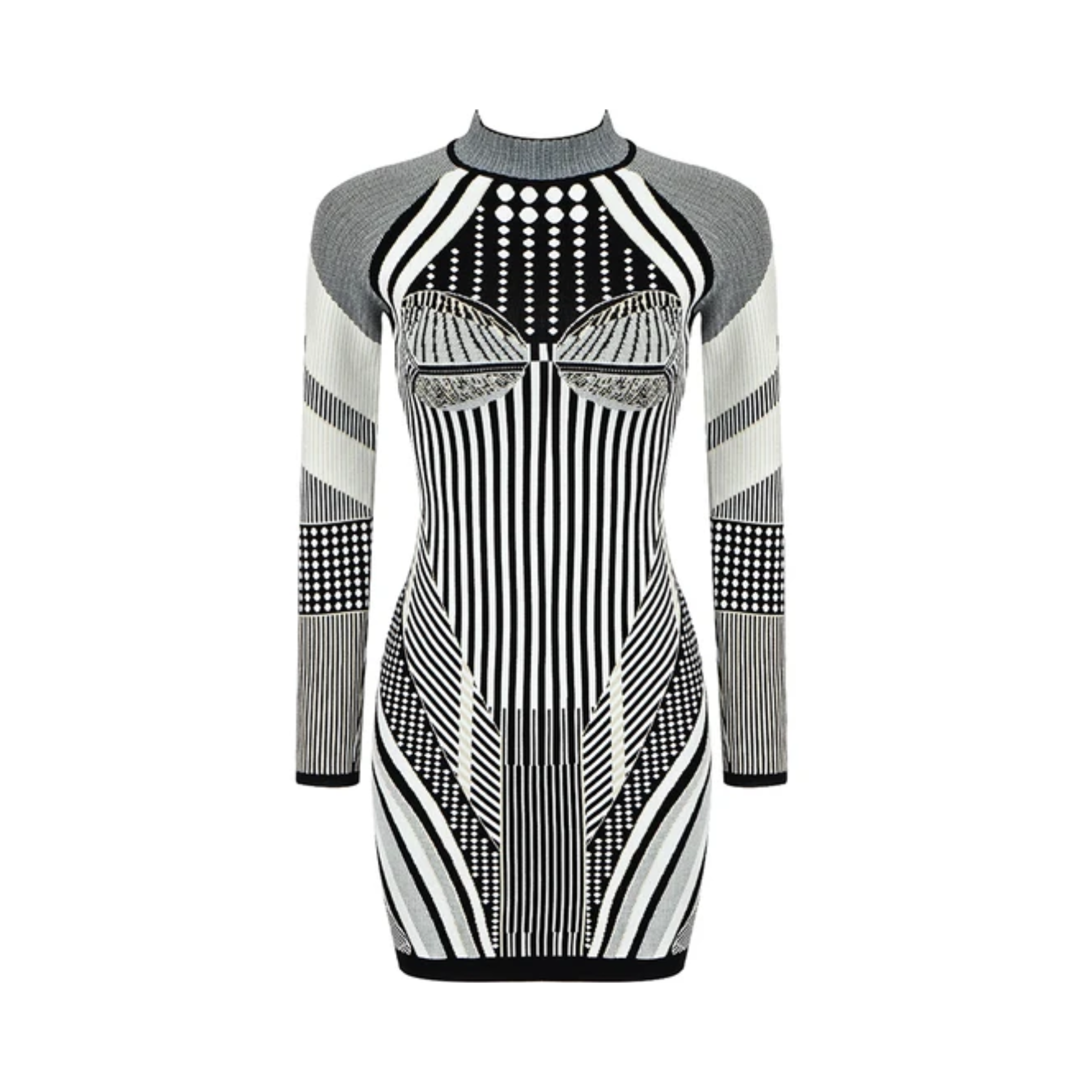 Contour Patterns Bodycon Mini Dress