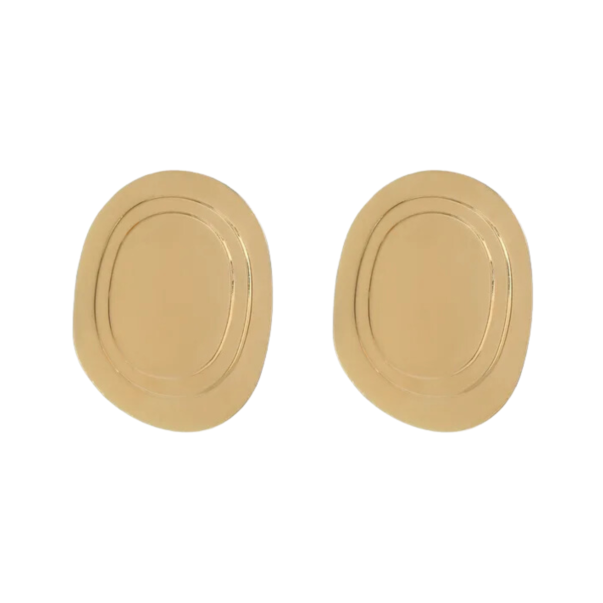 Pre Order:  Oversized Oval Electroplated Stud Earrings