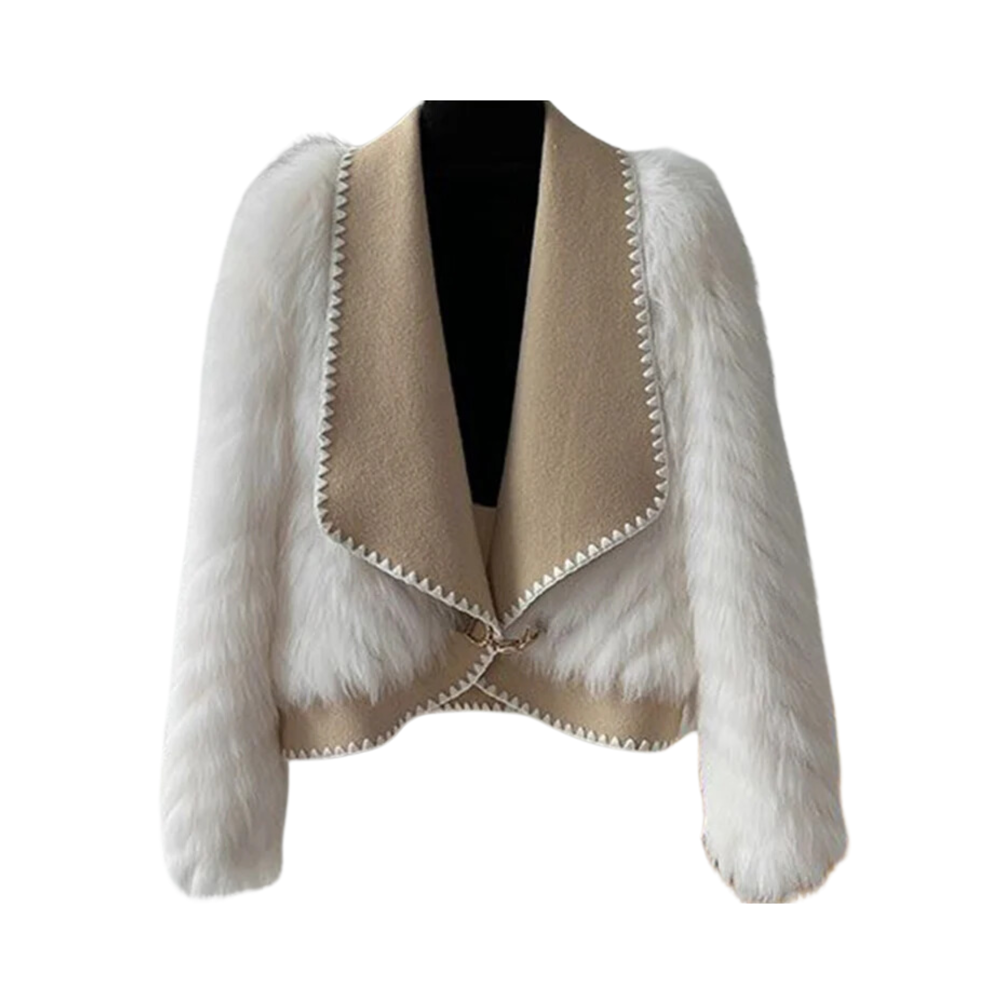 Pre Order:  Woolen Lapel Short Fur Coat