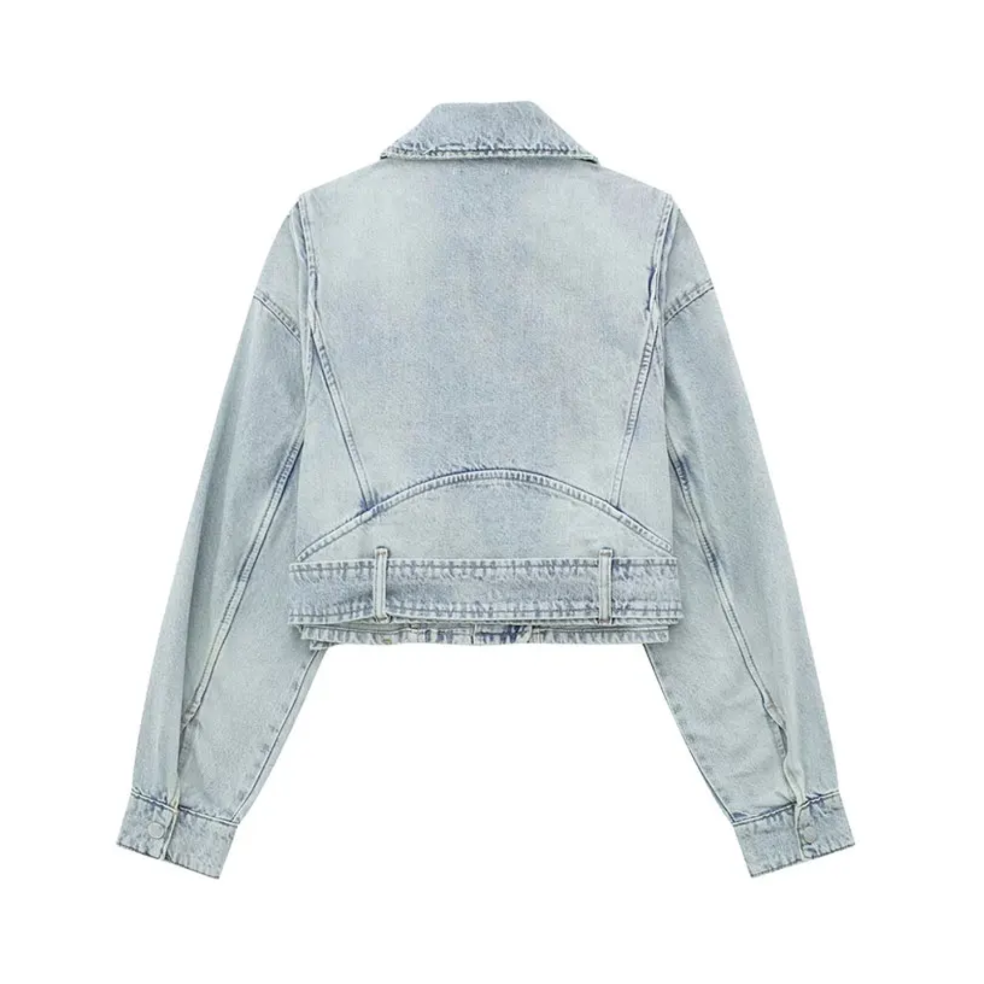 Pre Order:  Off-Center Zip Denim Jacket