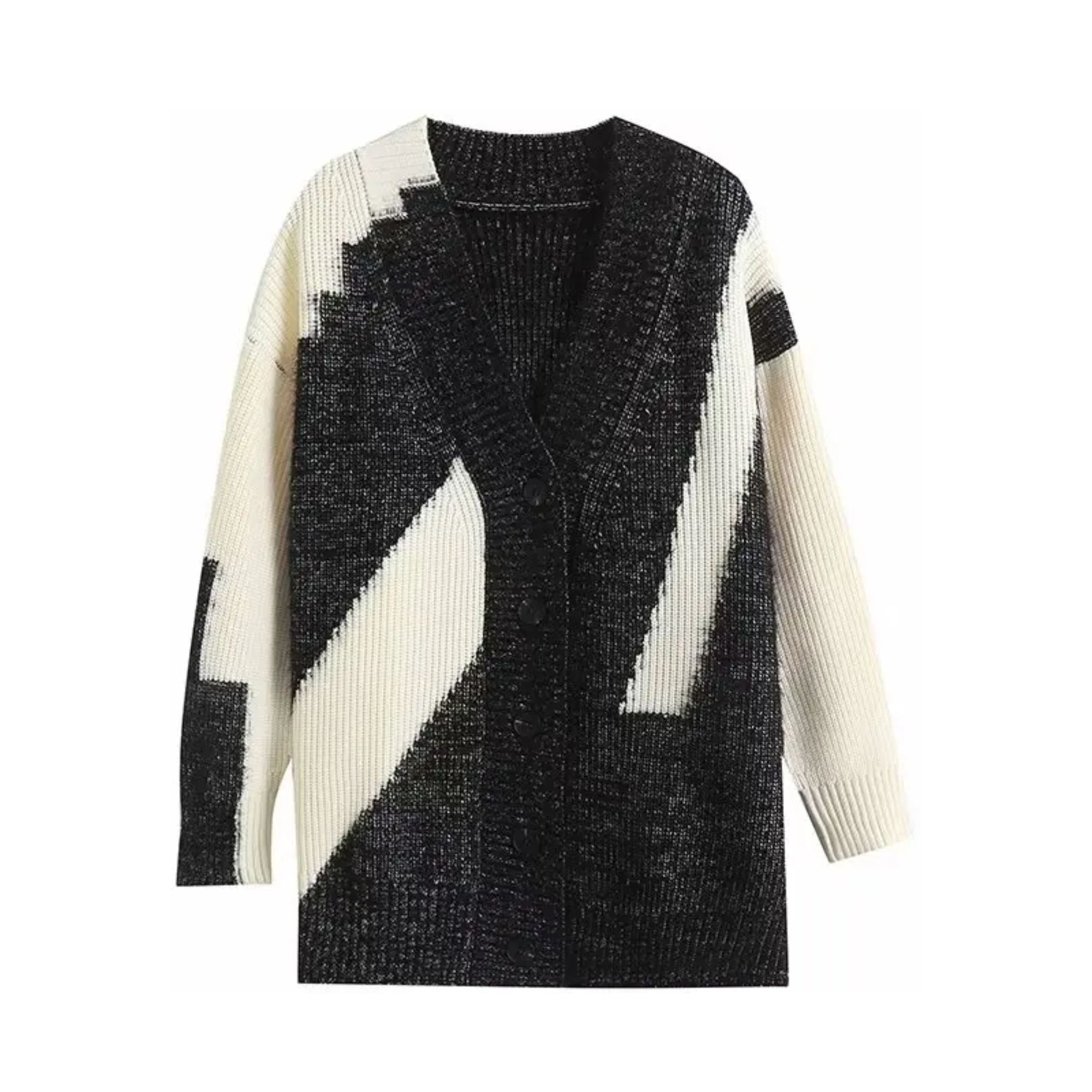 Pre Order:  Colorblock Loose Knit Cardigan