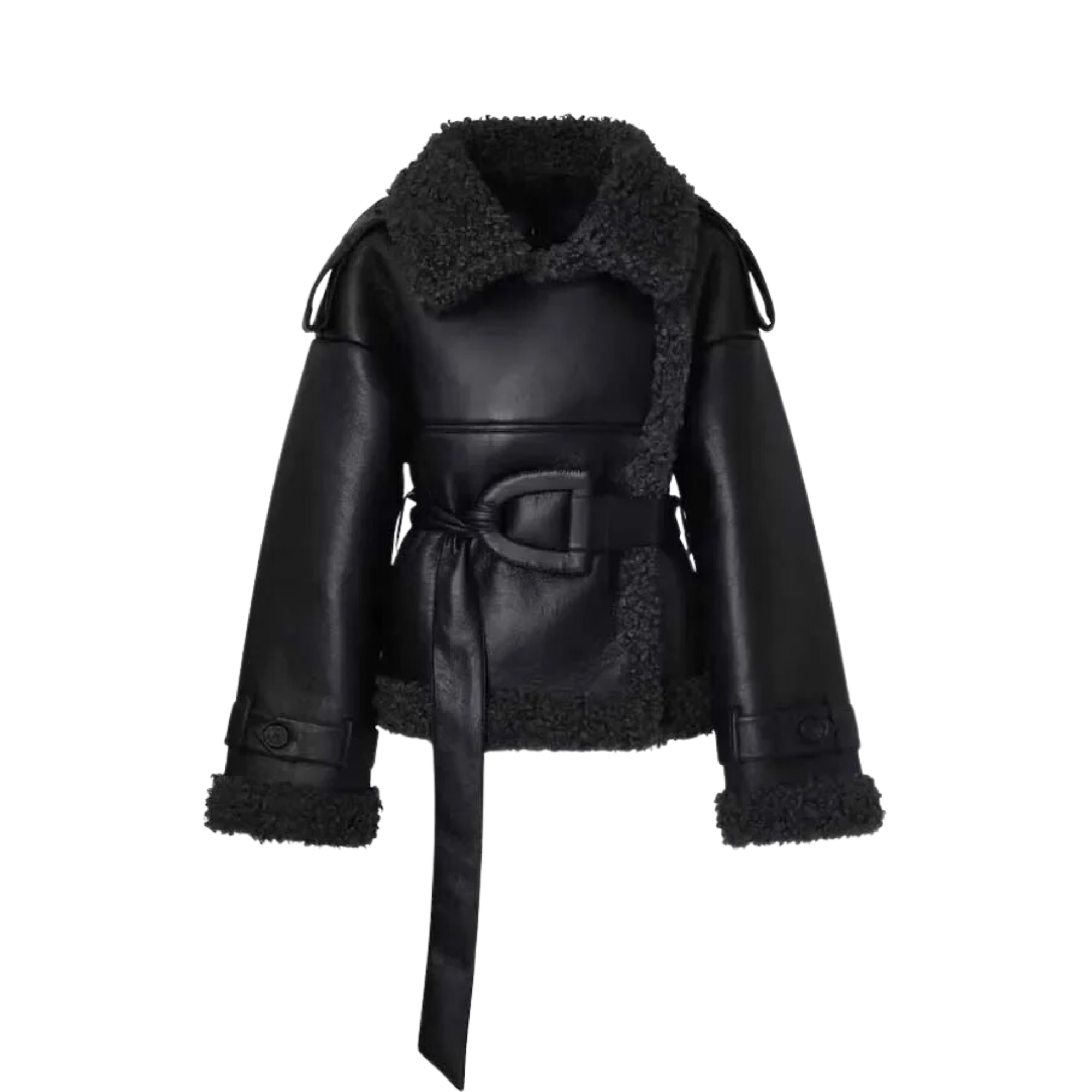 Pre Order:  Faux Fur Trimmed Belted Jacket