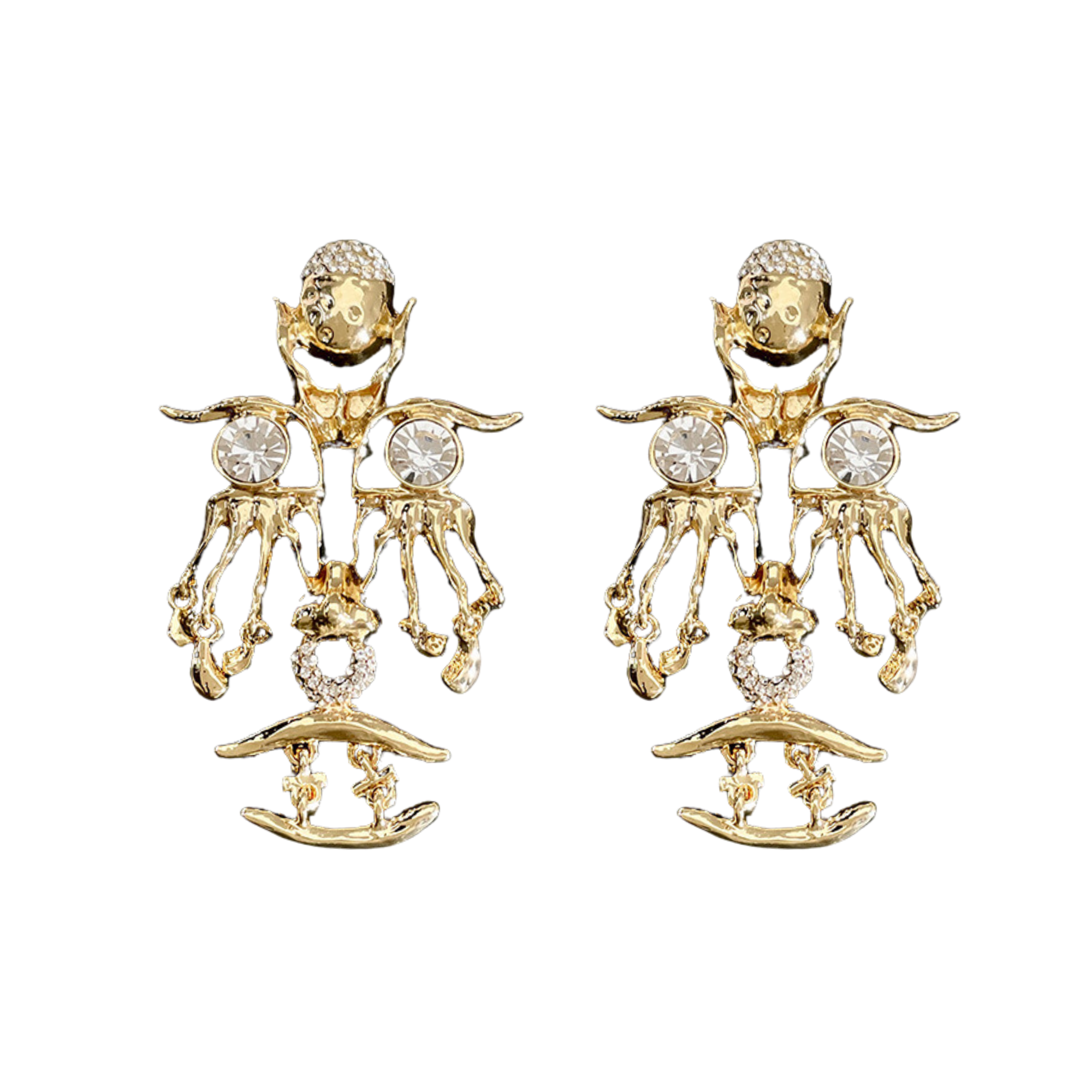 Pre Order:  Medieval Face Metal Stud Earrings