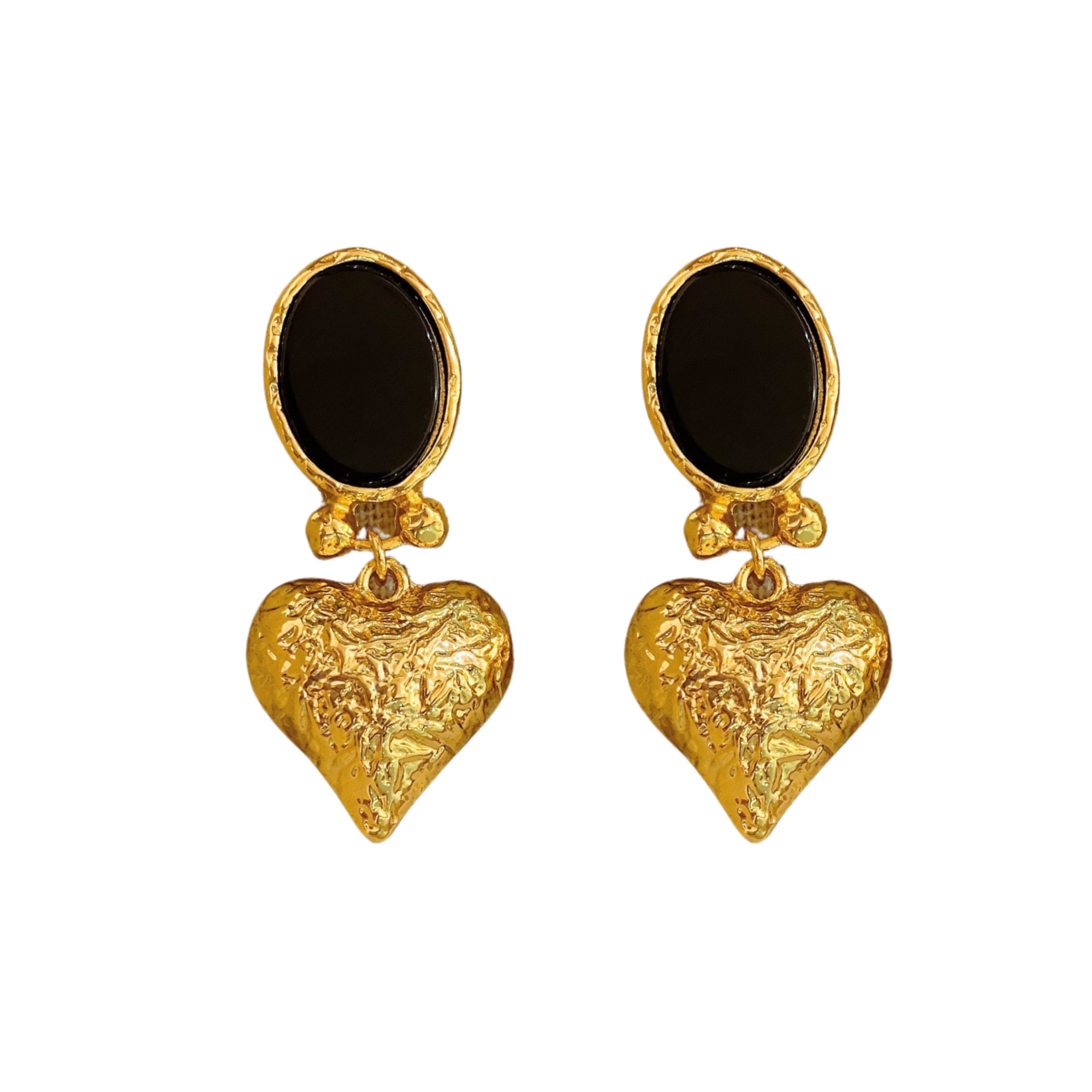 Pre Order:  Dangling Hearts Electroplated Gold Earrings