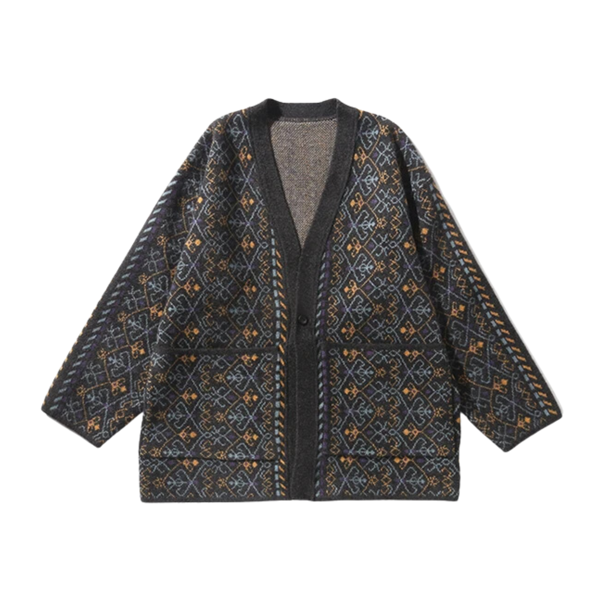 Pre Order:  Japanese Style Jacquard Knit Cardigan