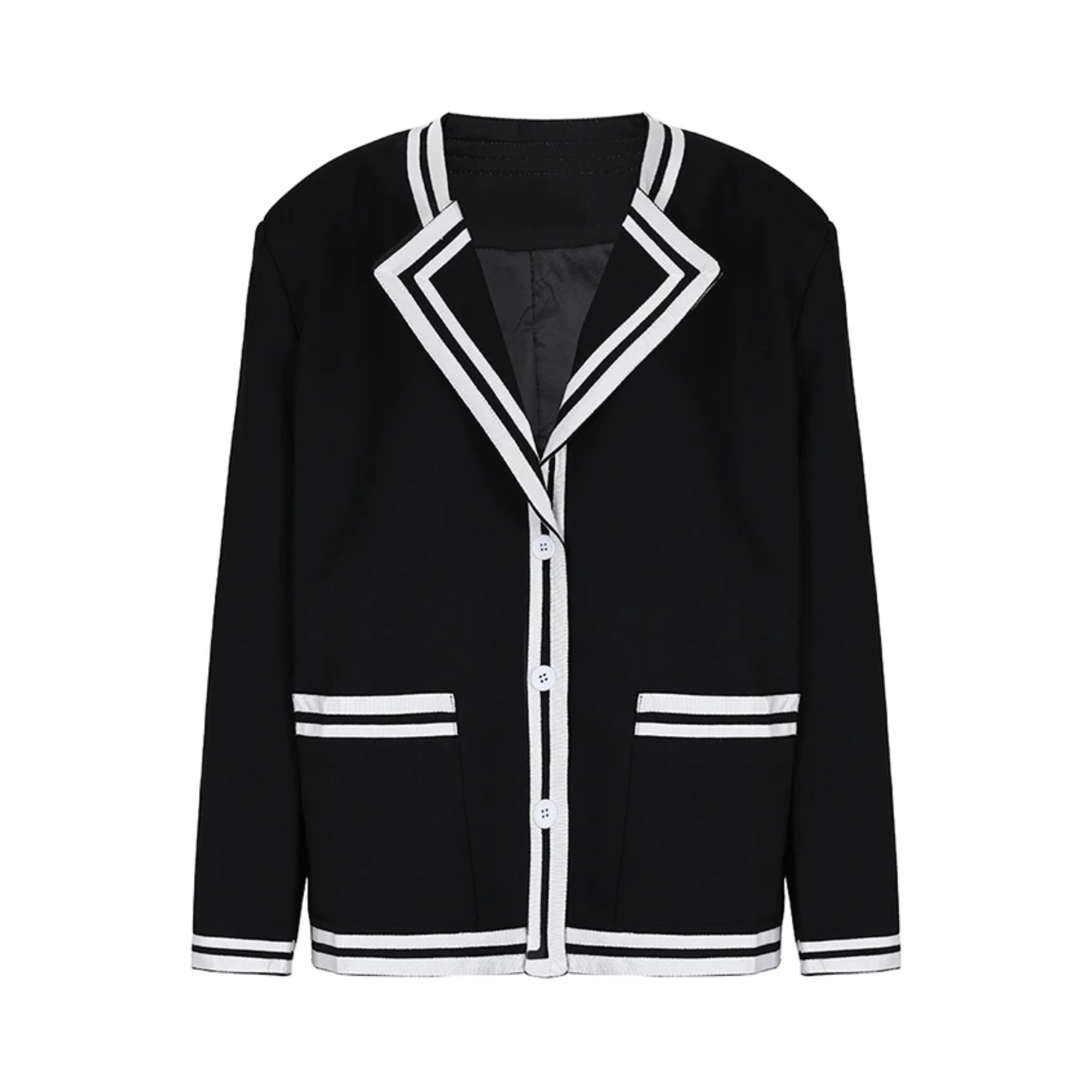 Pre Order:  Contrast Stripes Loose Fit Blazer