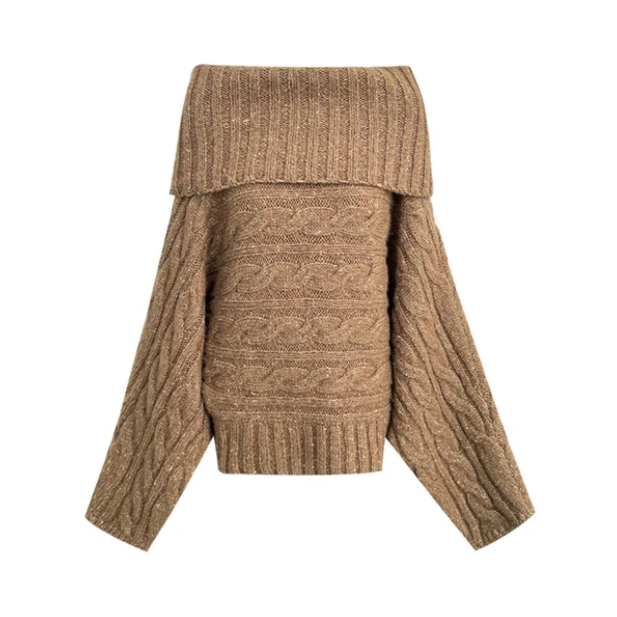 Pre Order:  Off Shoulder Cableknit Sweater