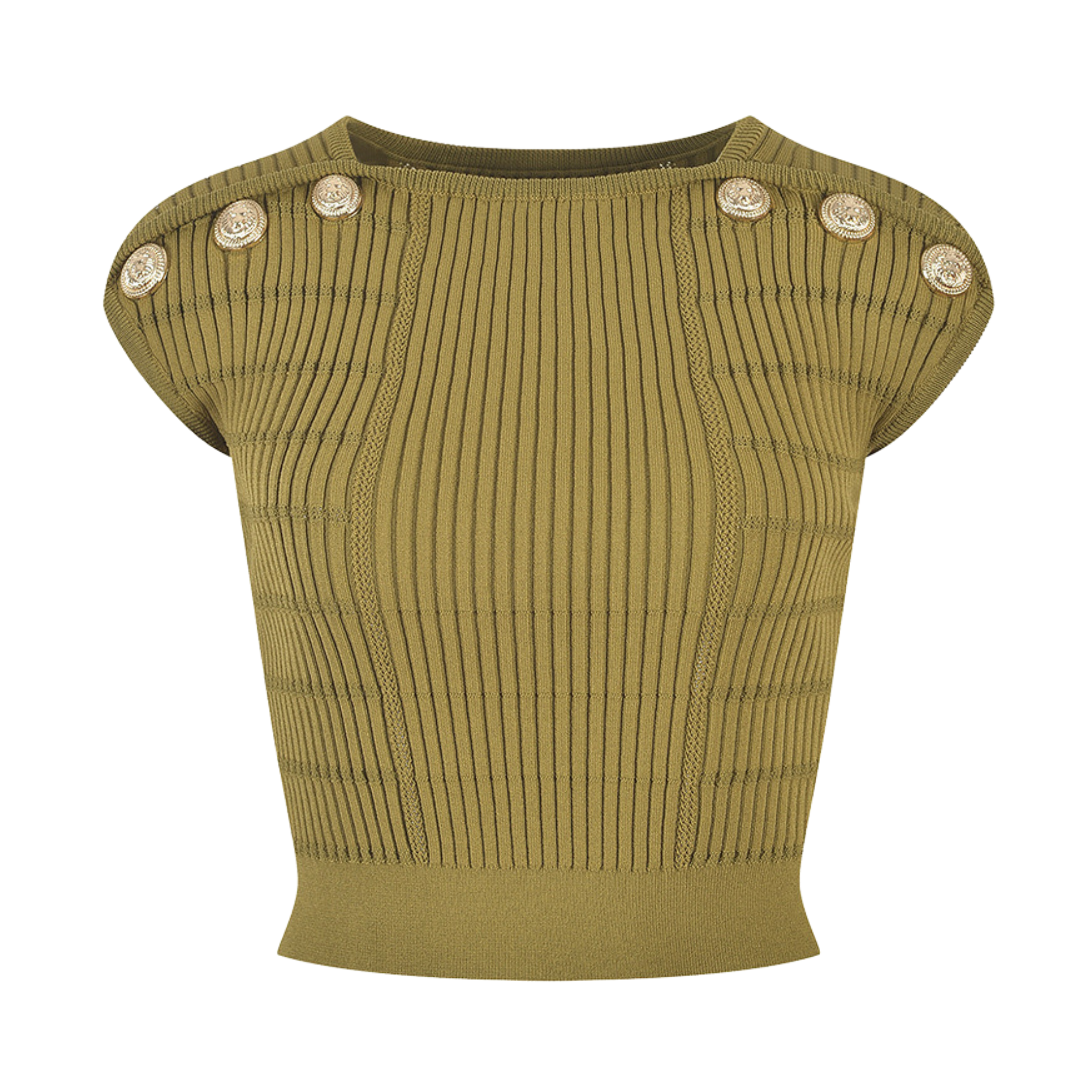 Pre Order:  Button Detailed Ribbed Crop Top