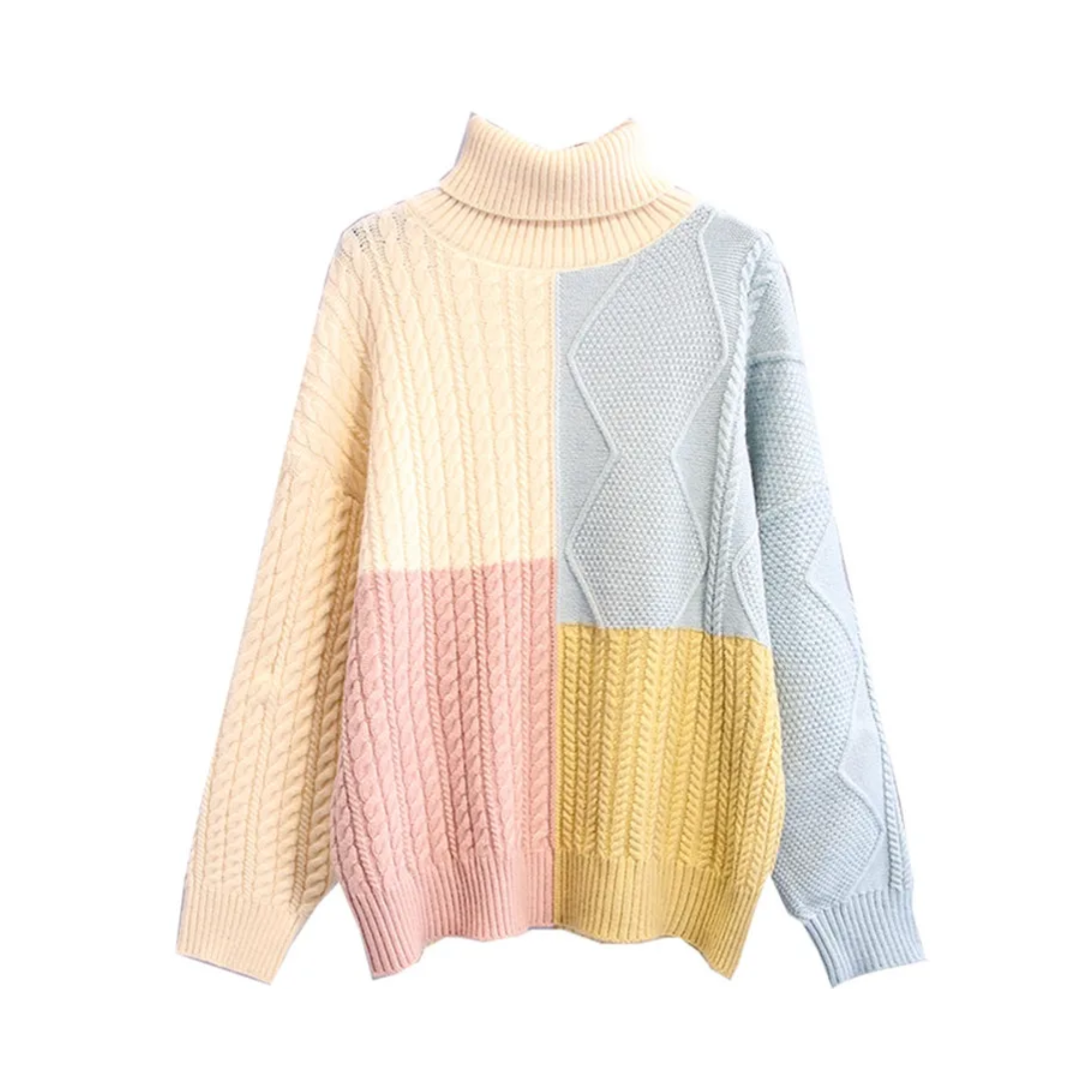 Pre Order:  Pastels Turtleneck Knitted Sweater